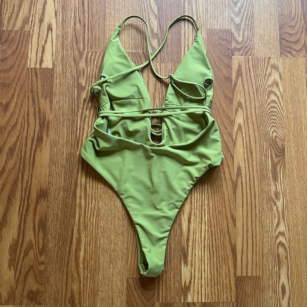 Zaful Syrappy One Piece Swimsuit Green